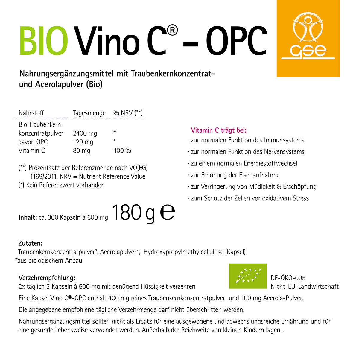 Vino C® - OPC (Bio) 300 Kapseln