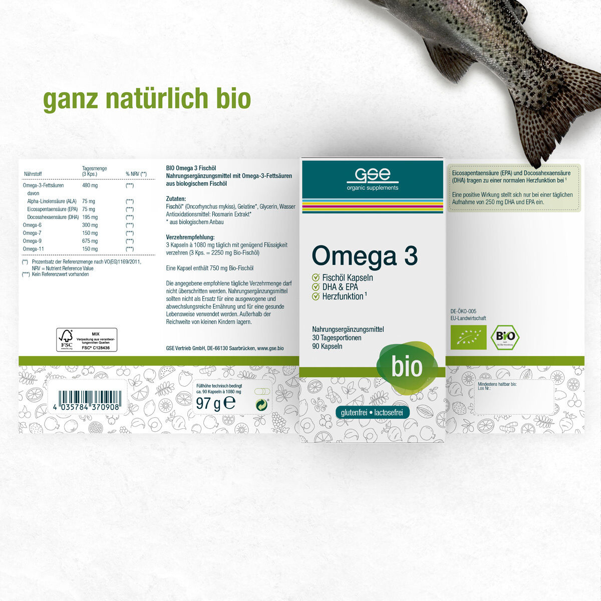 Omega 3 Fischöl Kapseln (Bio)