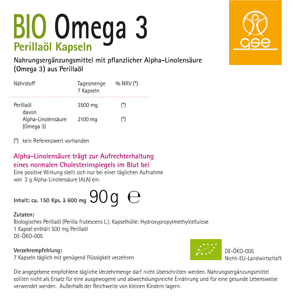 Omega 3 Perillaöl Kapseln (Bio)